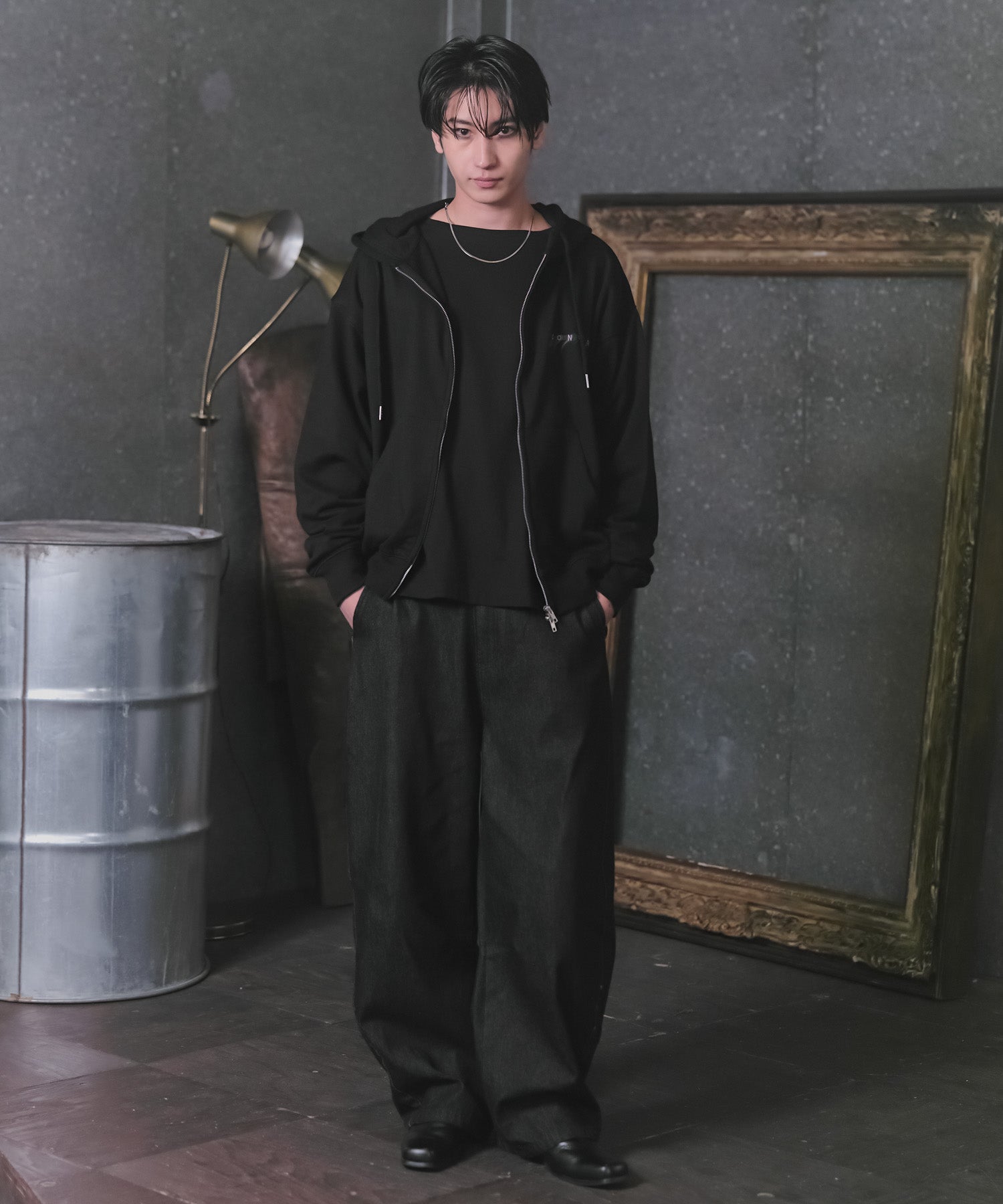 "Confirm" Logo Embroidery FullZIP Hoodie / "Confirm"刺繍フルジップパーカー