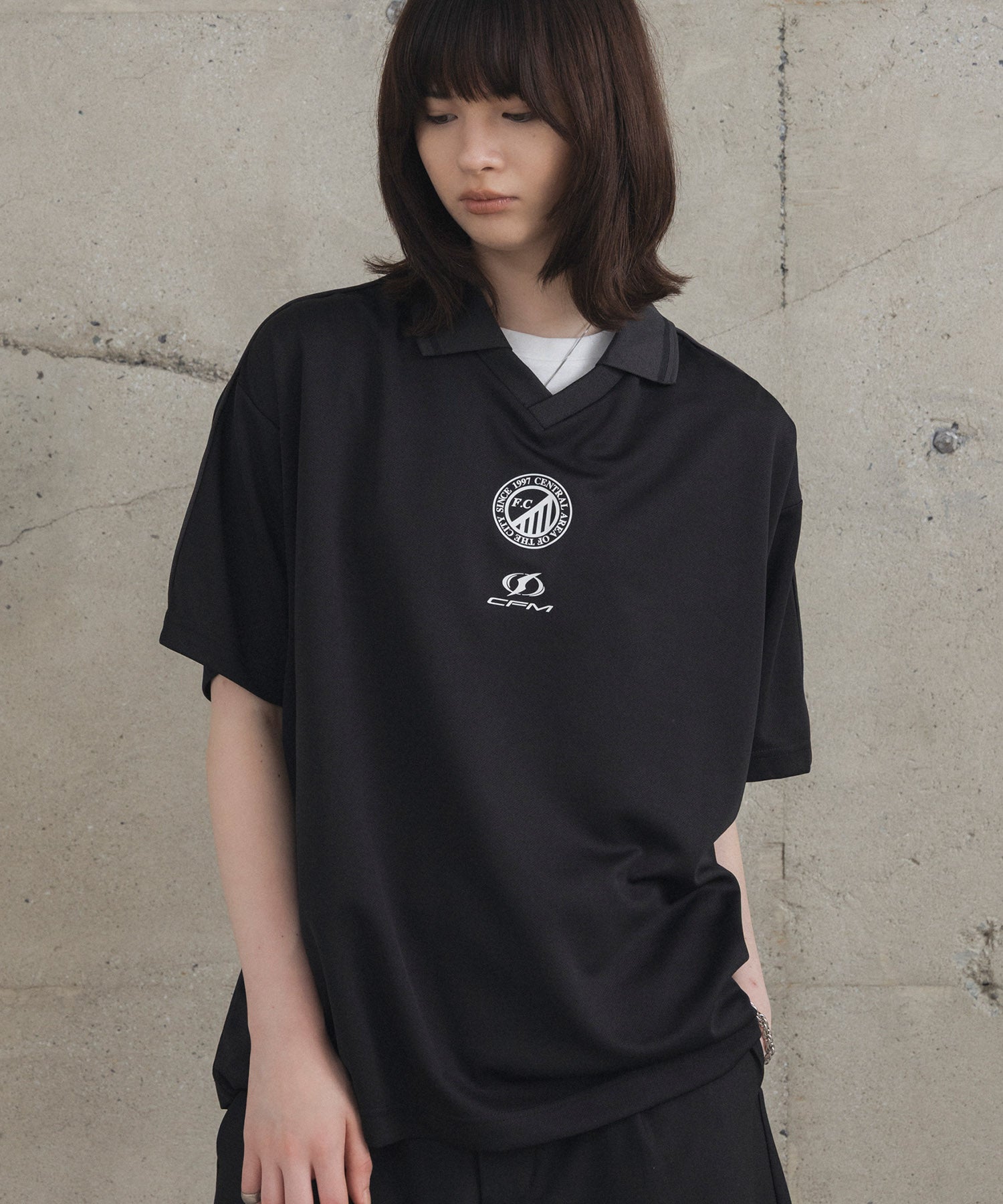フロントプリント サイドライン ユニフォーム半袖Tシャツ