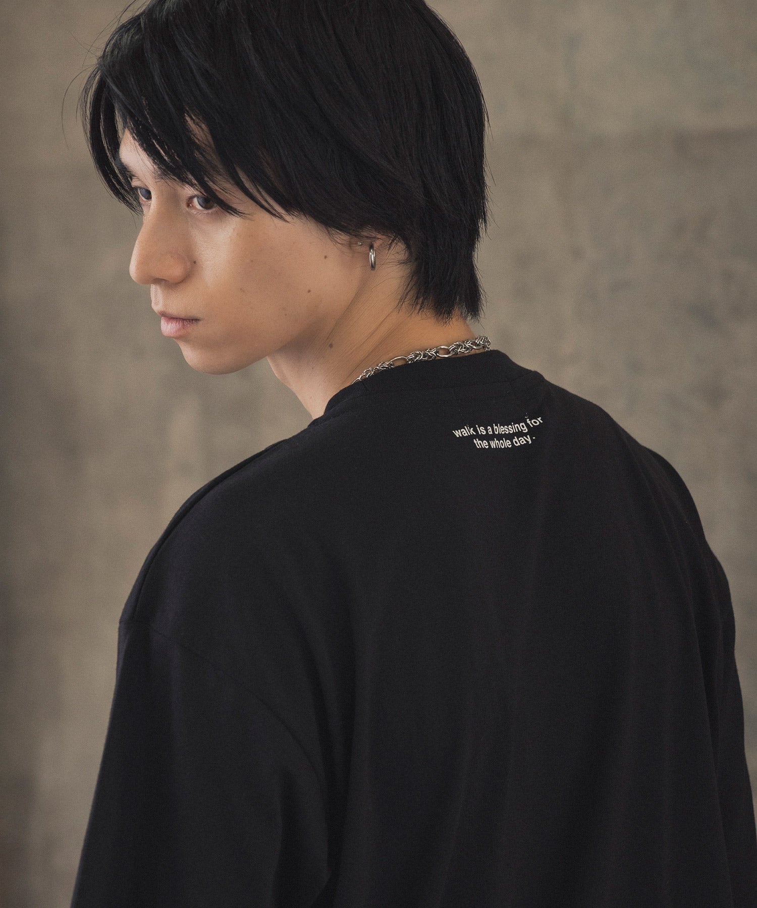 ウォーキングA ワンポイント刺繍ロゴ ビッグシルエット半袖Tシャツ