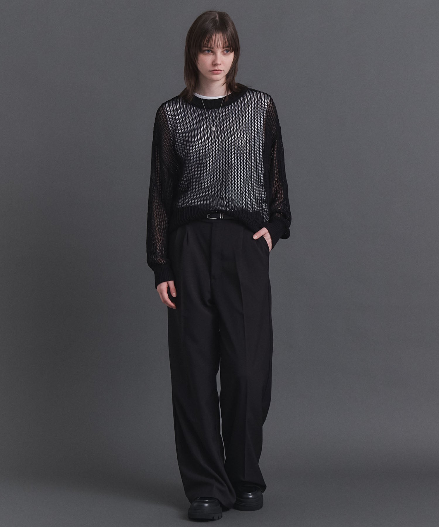 25SS ヴィンテージメイク ケミカル加工 デニム / ツイル タック ワイド