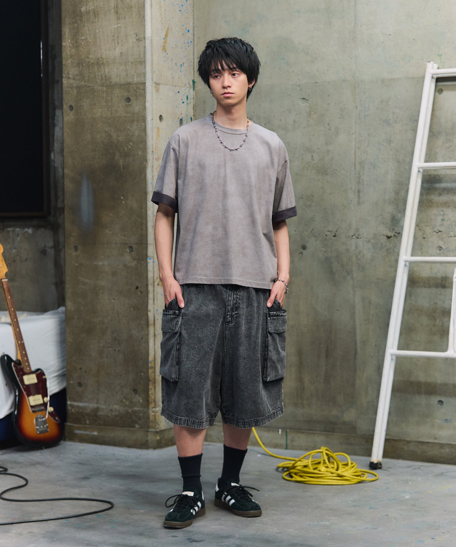 SLEEVE LAYERED LOOSE T-SHIRT / レイヤード ルーズTシャツ