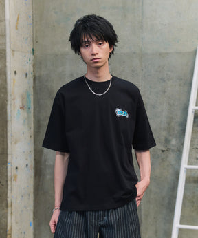 ボックスシルエット スプラッシュ タギング ストリートグラフィック 半袖Tシャツ