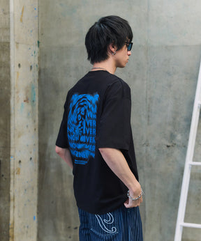 韓国風バックプリント ビッグシルエット バックプリント 半袖Tシャツ ワンポイント