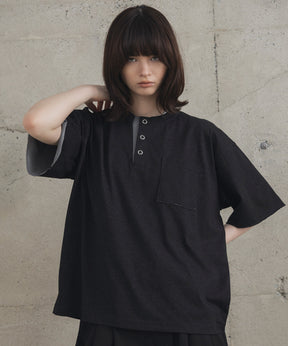 Contrast Color Henley Neck T-shirt / コントラストカラー ヘンリーネックTシャツ