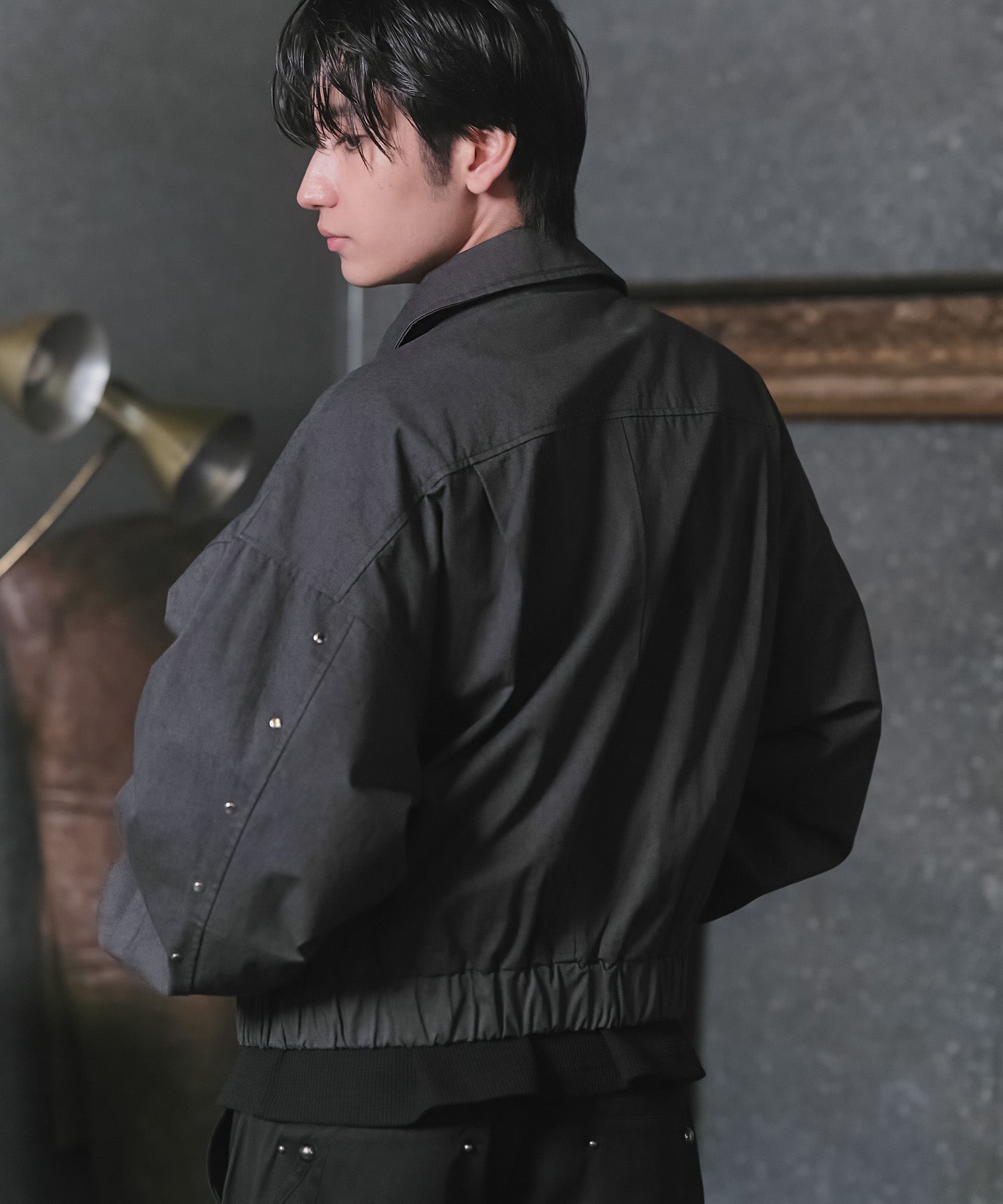 Peach Brushed Studded Blouson / ピーチ起毛スタッズブルゾン