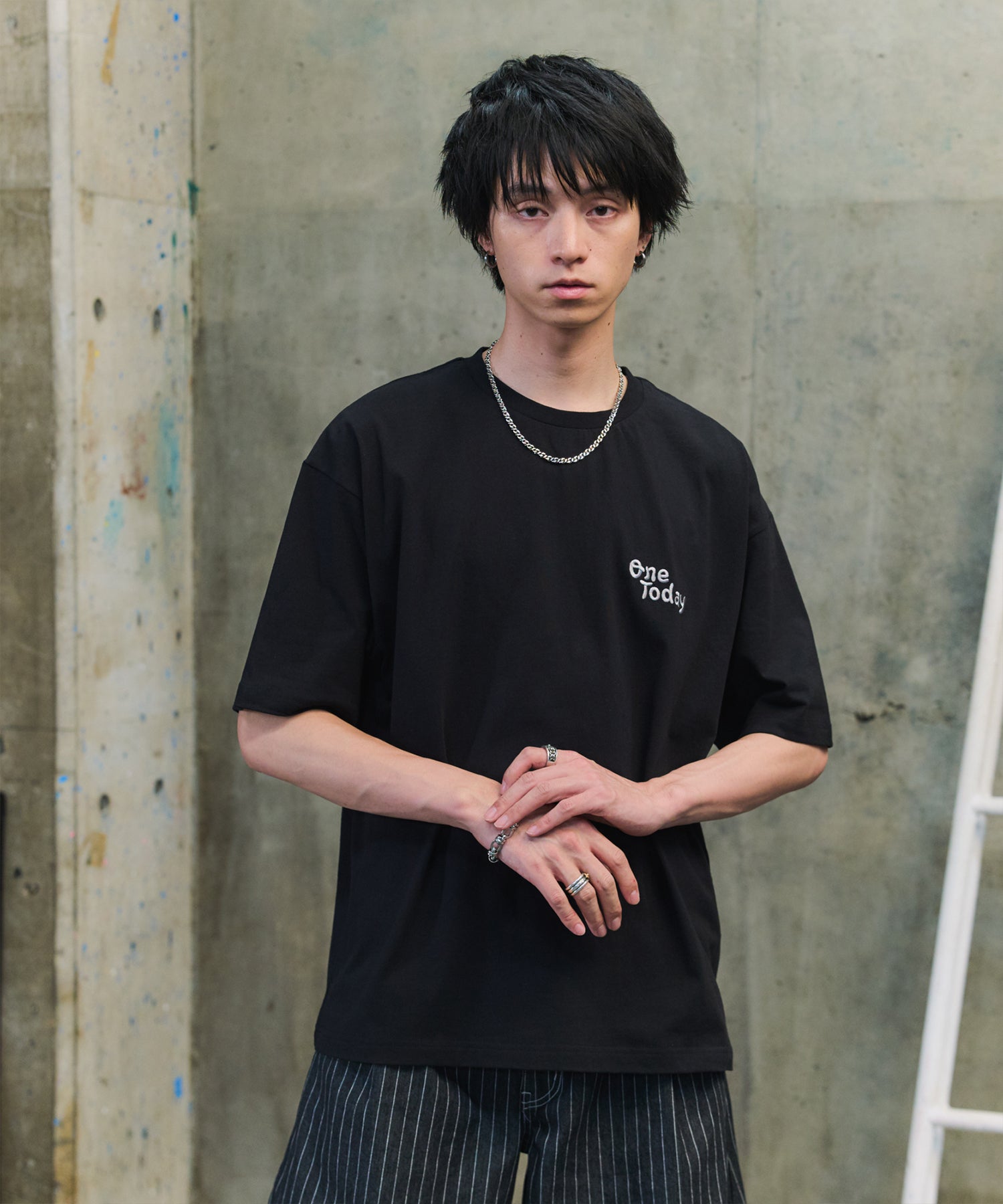 スモークモチーフ ビッグシルエット バックプリント 半袖Tシャツ ワンポイント