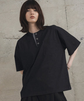 Contrast Color Henley Neck T-shirt / コントラストカラー ヘンリーネックTシャツ