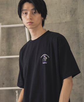 ヒゲオジサンC ワンポイント刺繍ロゴ ビッグシルエット半袖Tシャツ