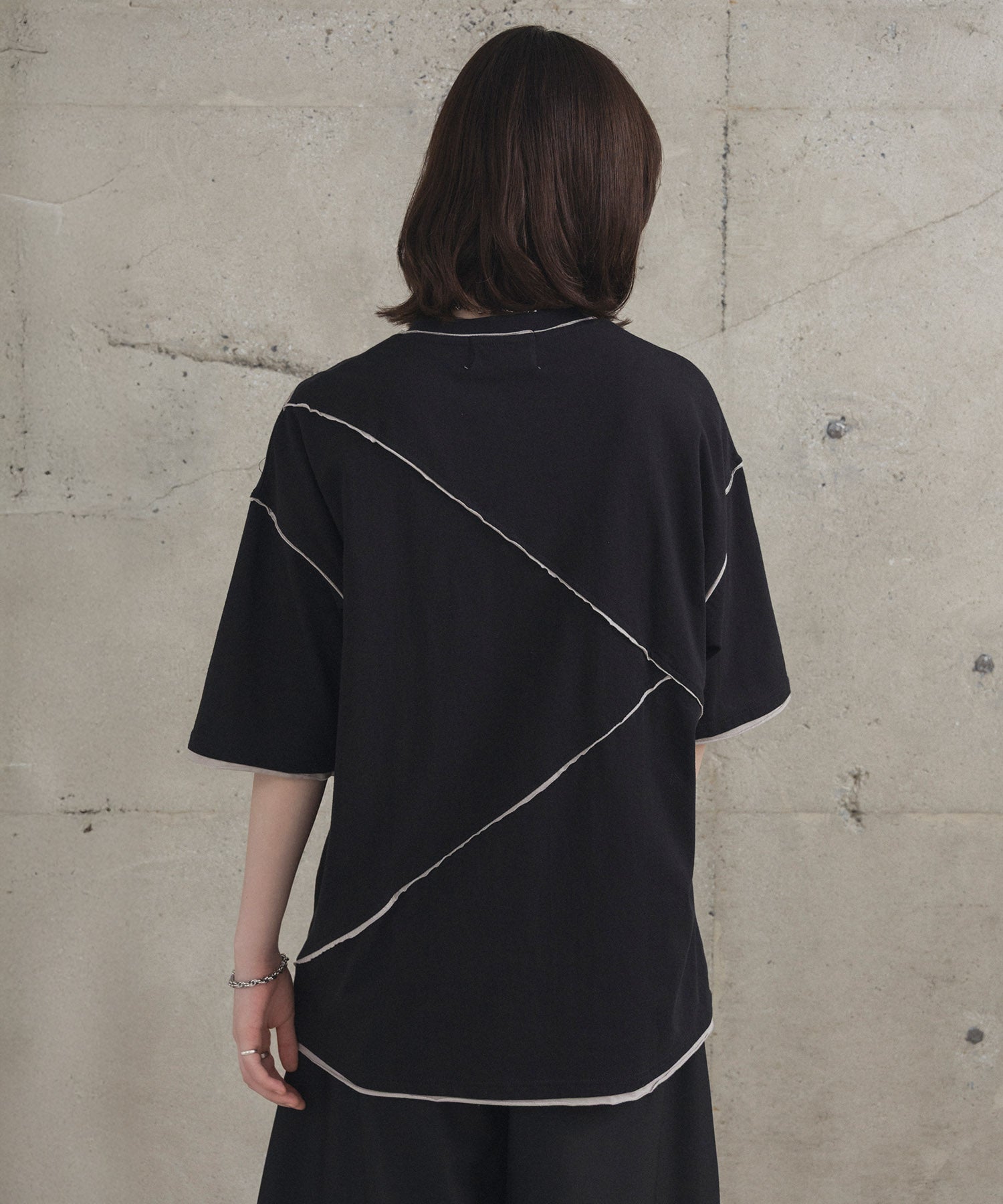 カットオフ switching Tee 切替半袖Tシャツ