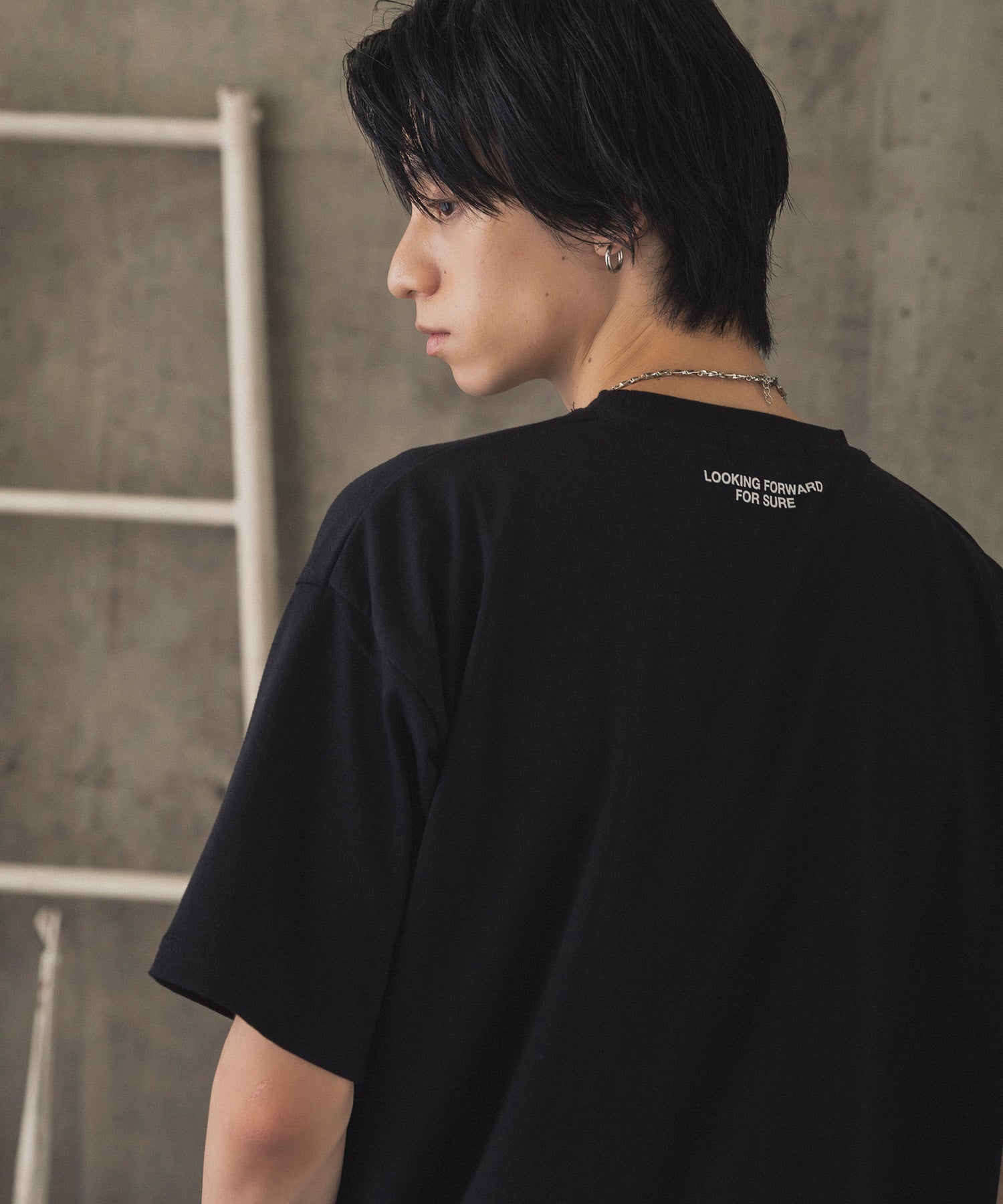 ヒゲオジサンC ワンポイント刺繍ロゴ ビッグシルエット半袖Tシャツ