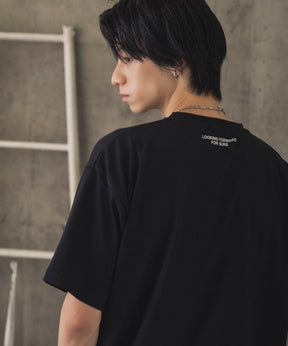 ヒゲオジサンC ワンポイント刺繍ロゴ ビッグシルエット半袖Tシャツ