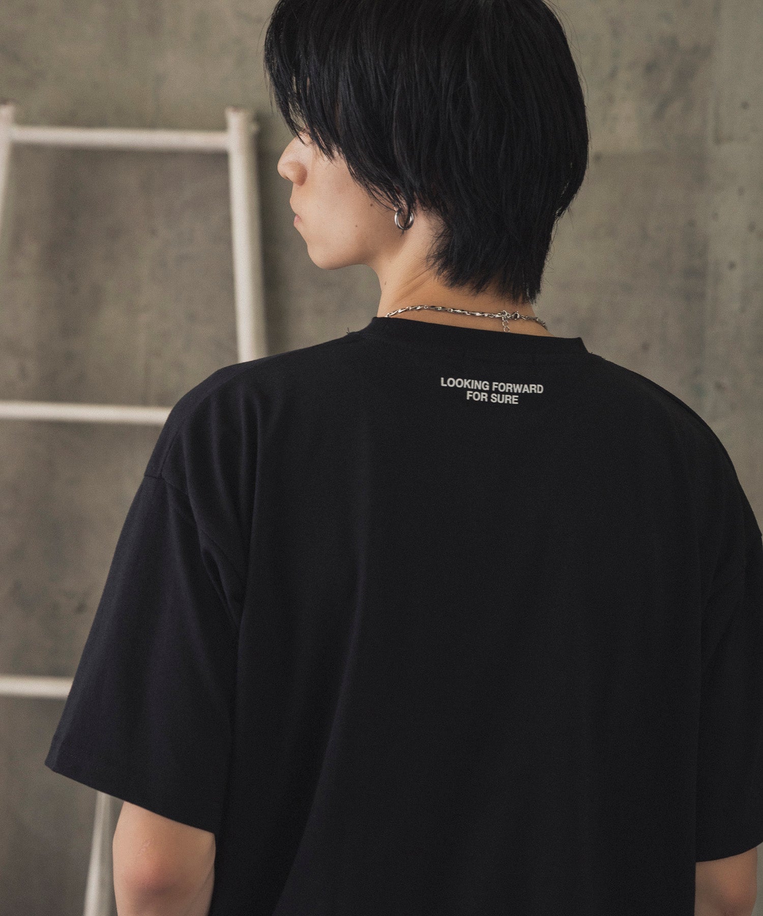 ヒゲオジサンC ワンポイント刺繍ロゴ ビッグシルエット半袖Tシャツ