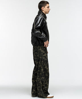 VINTAGE-LIKE FAUX LEATHER BLOUSON / ヴィンテージライクフェイクレザーブルゾン