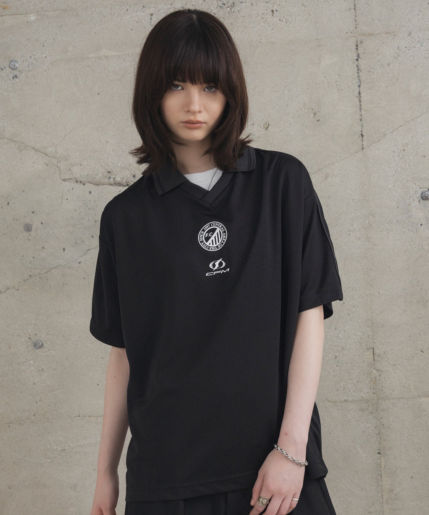 フロントプリント サイドライン ユニフォーム半袖Tシャツ