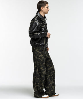 VINTAGE-LIKE FAUX LEATHER BLOUSON / ヴィンテージライクフェイクレザーブルゾン