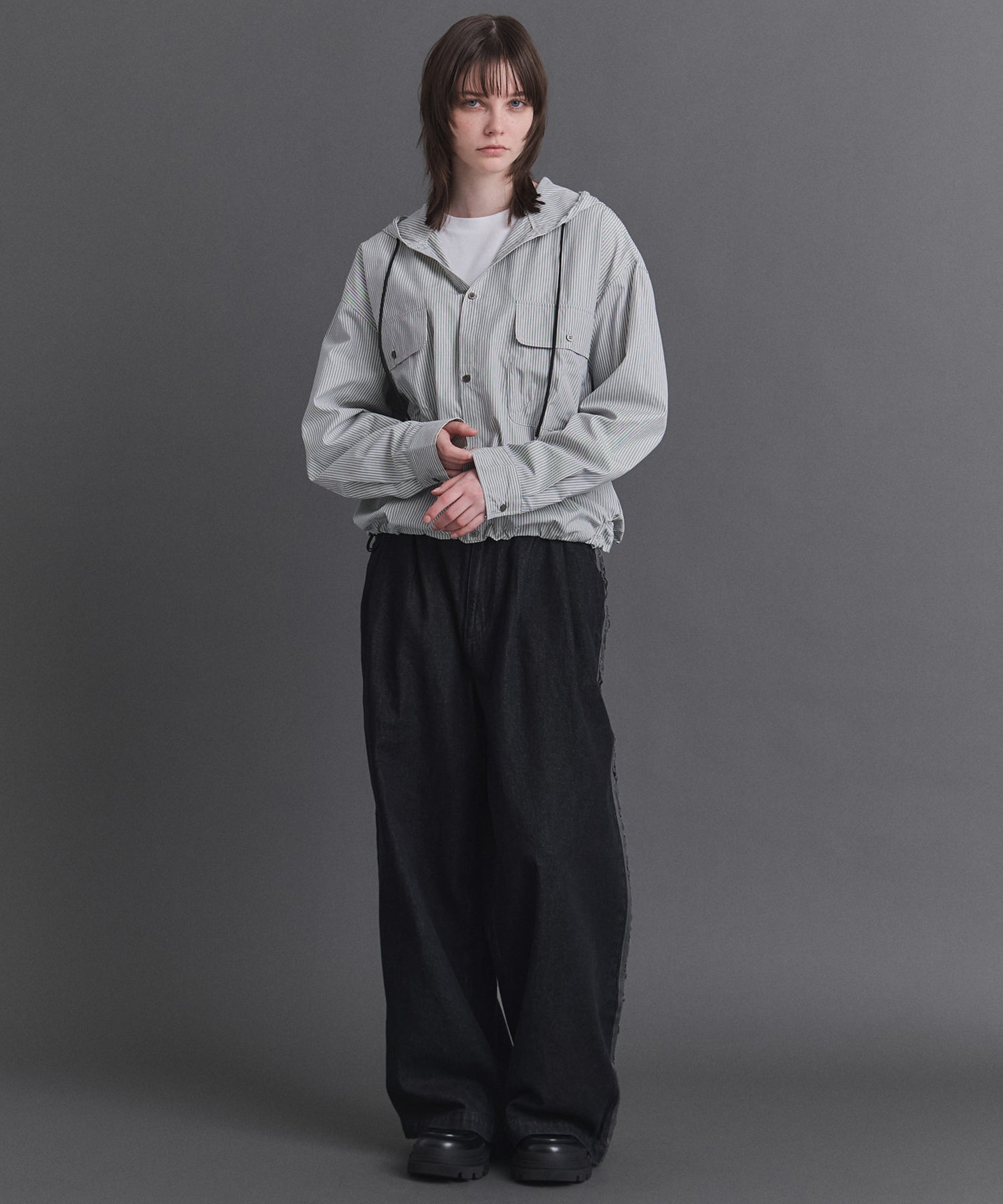 Long-sleeved Shirt Hoodie / 長袖シャツパーカー