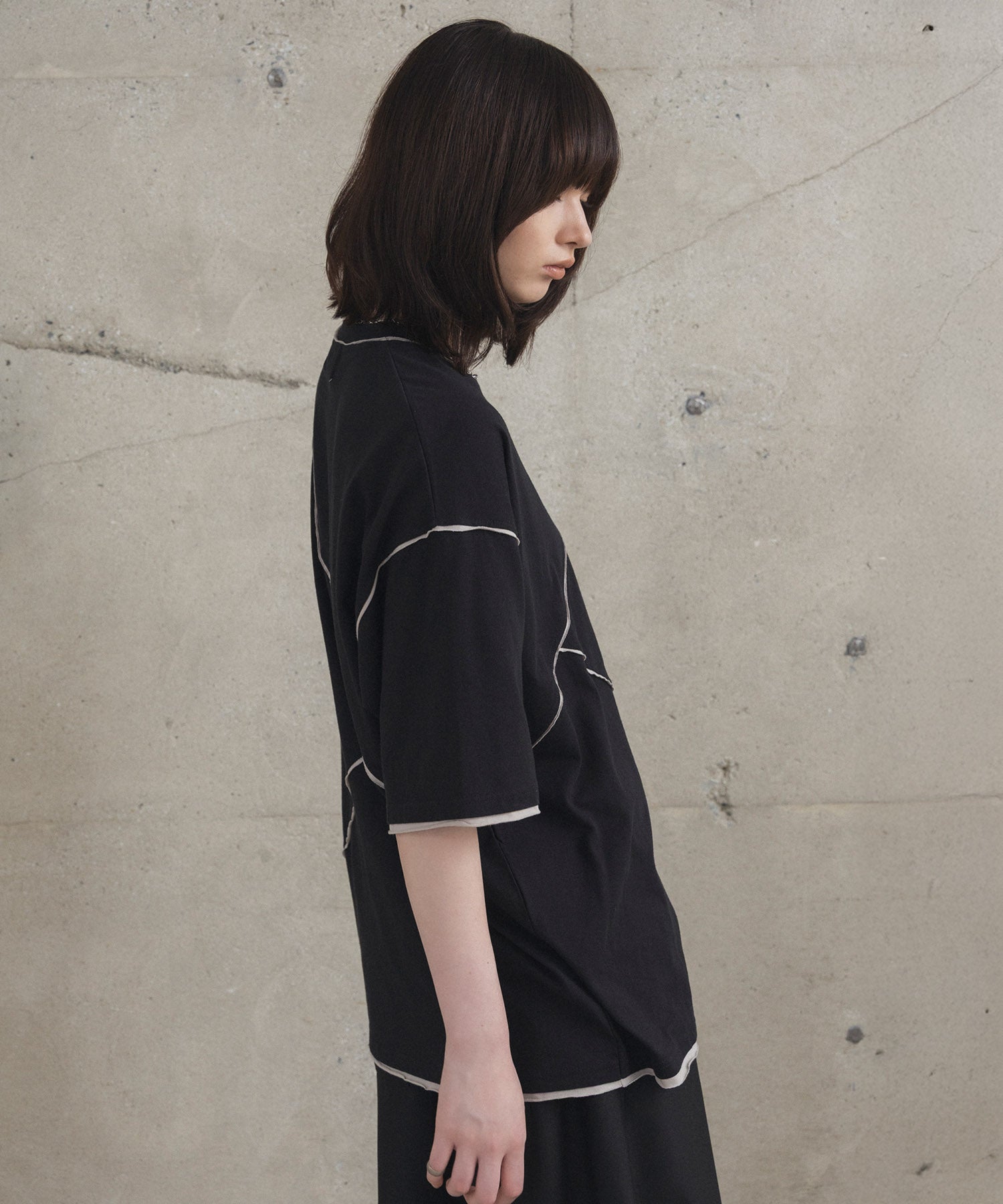 カットオフ switching Tee 切替半袖Tシャツ