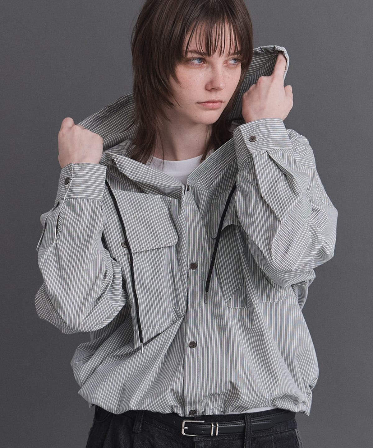 Long-sleeved Shirt Hoodie / 長袖シャツパーカー