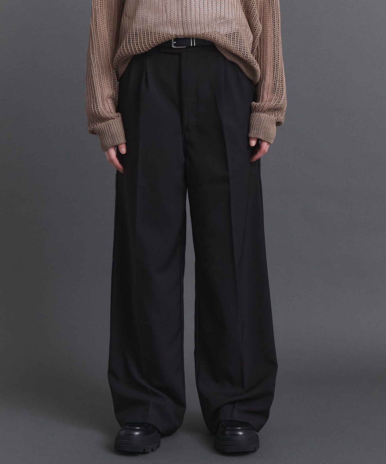 25SS ヴィンテージメイク ケミカル加工 デニム / ツイル タック ワイド
