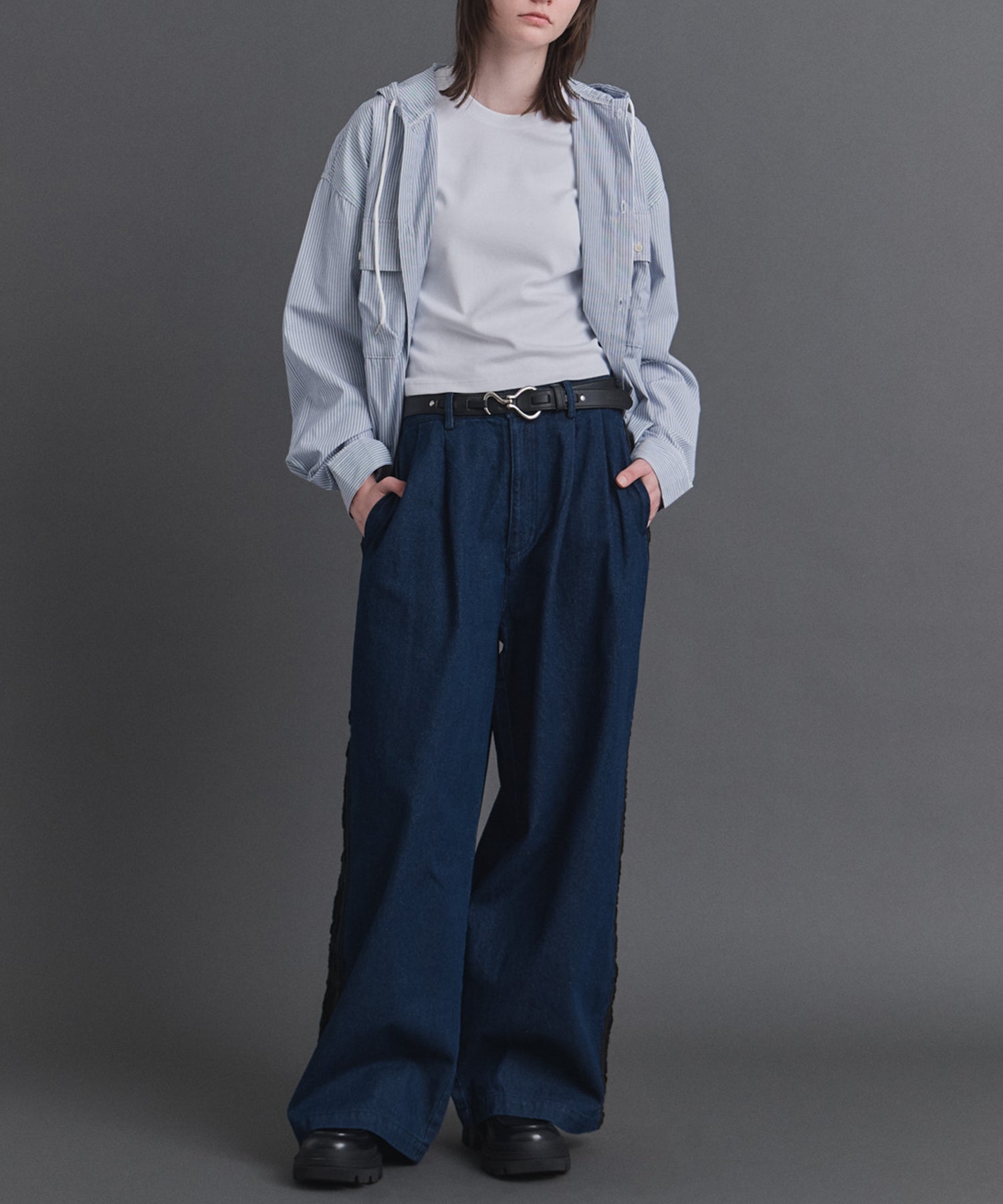 Long-sleeved Shirt Hoodie / 長袖シャツパーカー