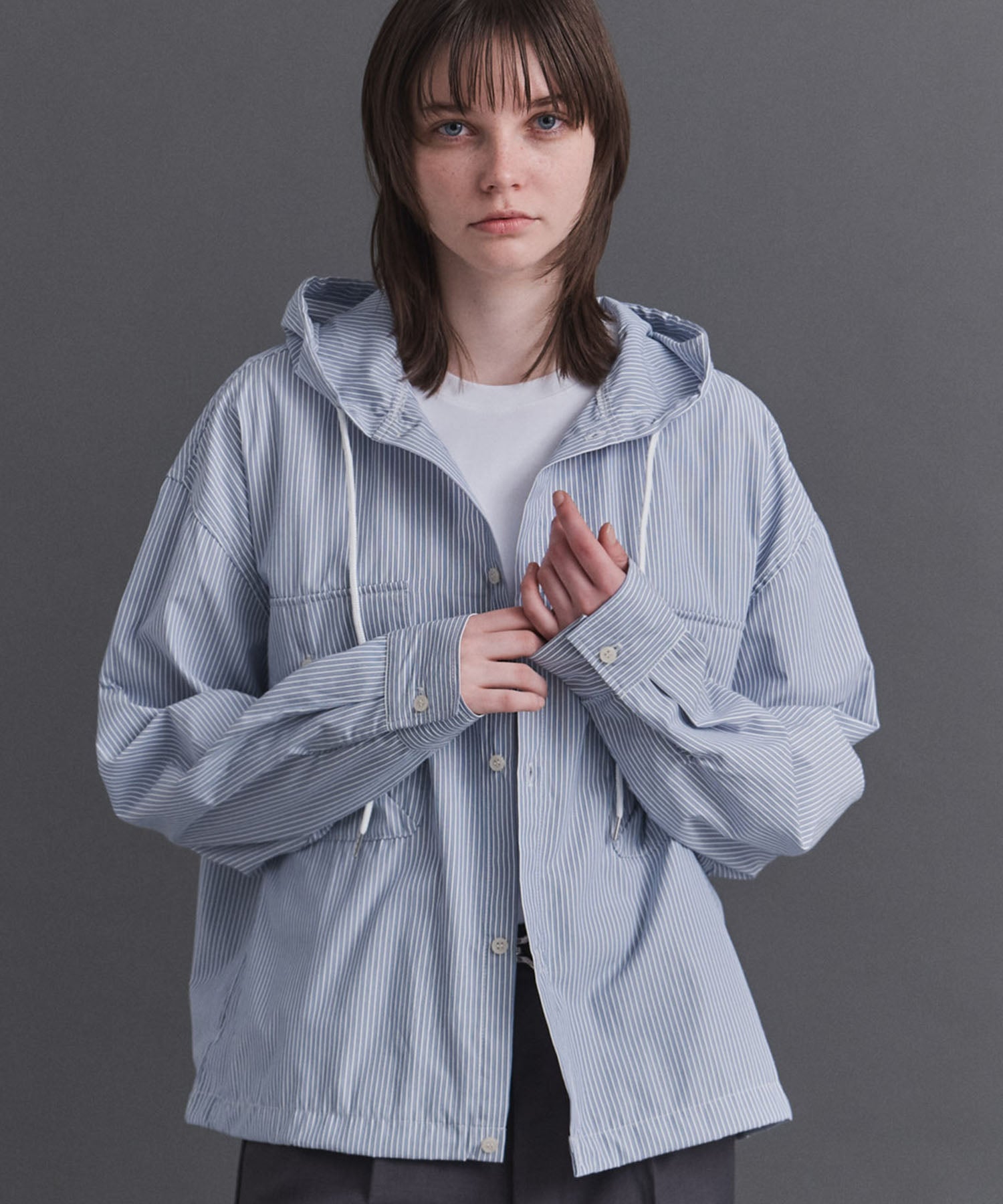 Long-sleeved Shirt Hoodie / 長袖シャツパーカー