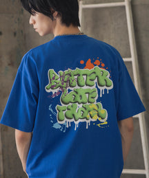 ボックスシルエット スプラッシュ タギング ストリートグラフィック 半袖Tシャツ
