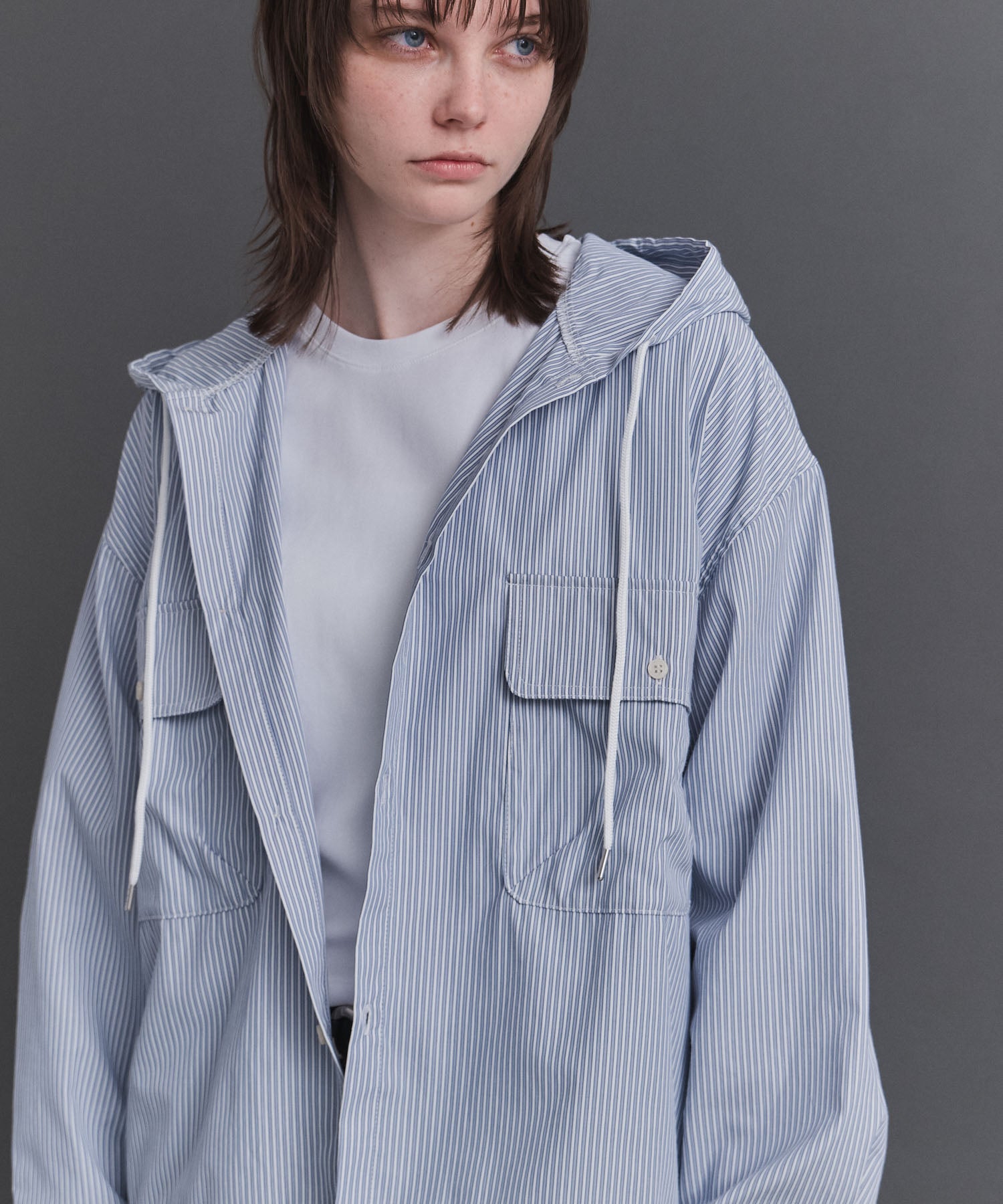 Long-sleeved Shirt Hoodie / 長袖シャツパーカー