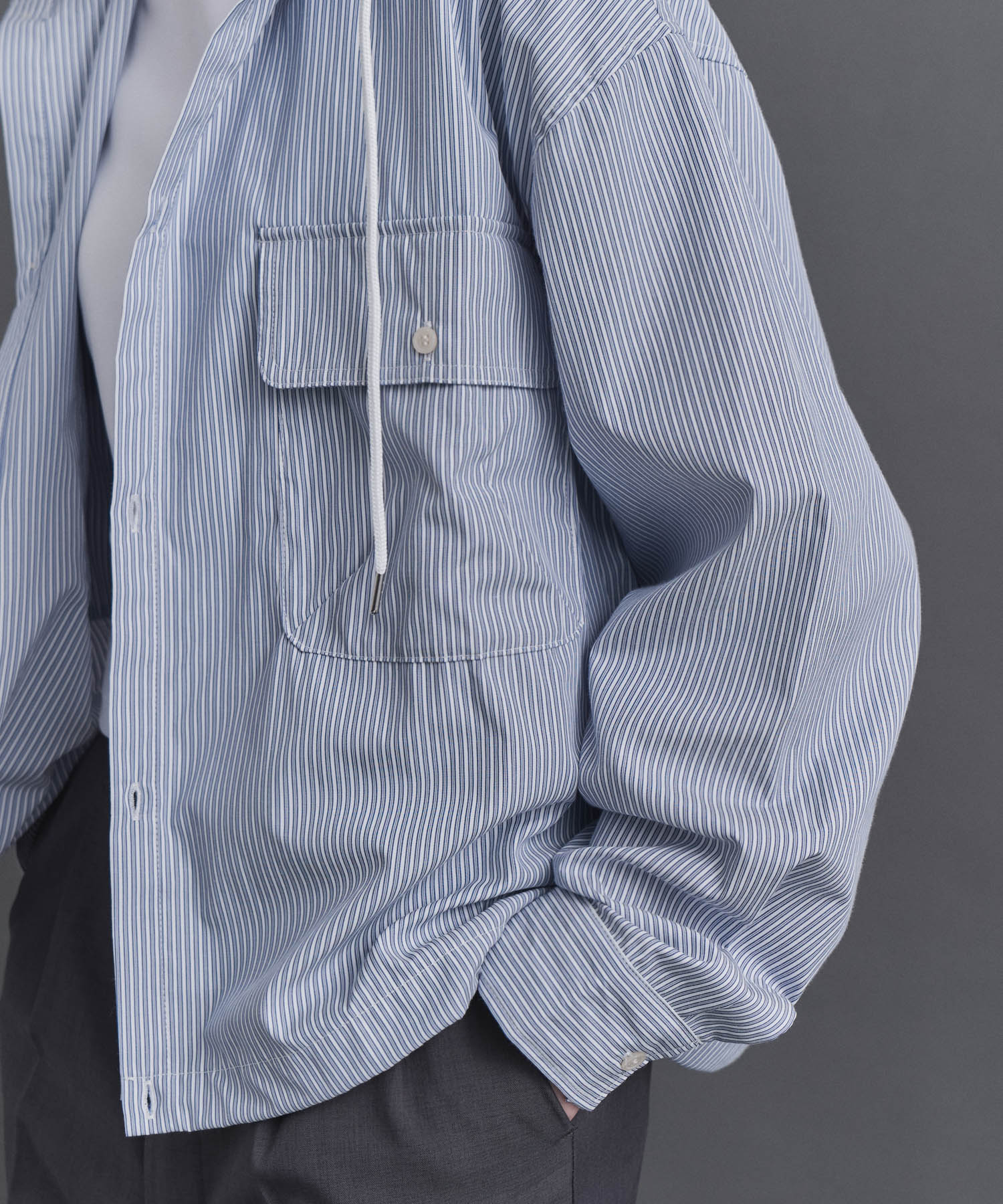 Long-sleeved Shirt Hoodie / 長袖シャツパーカー