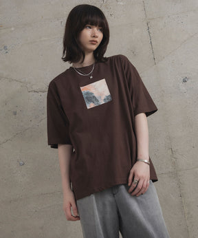 アブストラクト絵画 フロントプリント 半袖Tシャツ