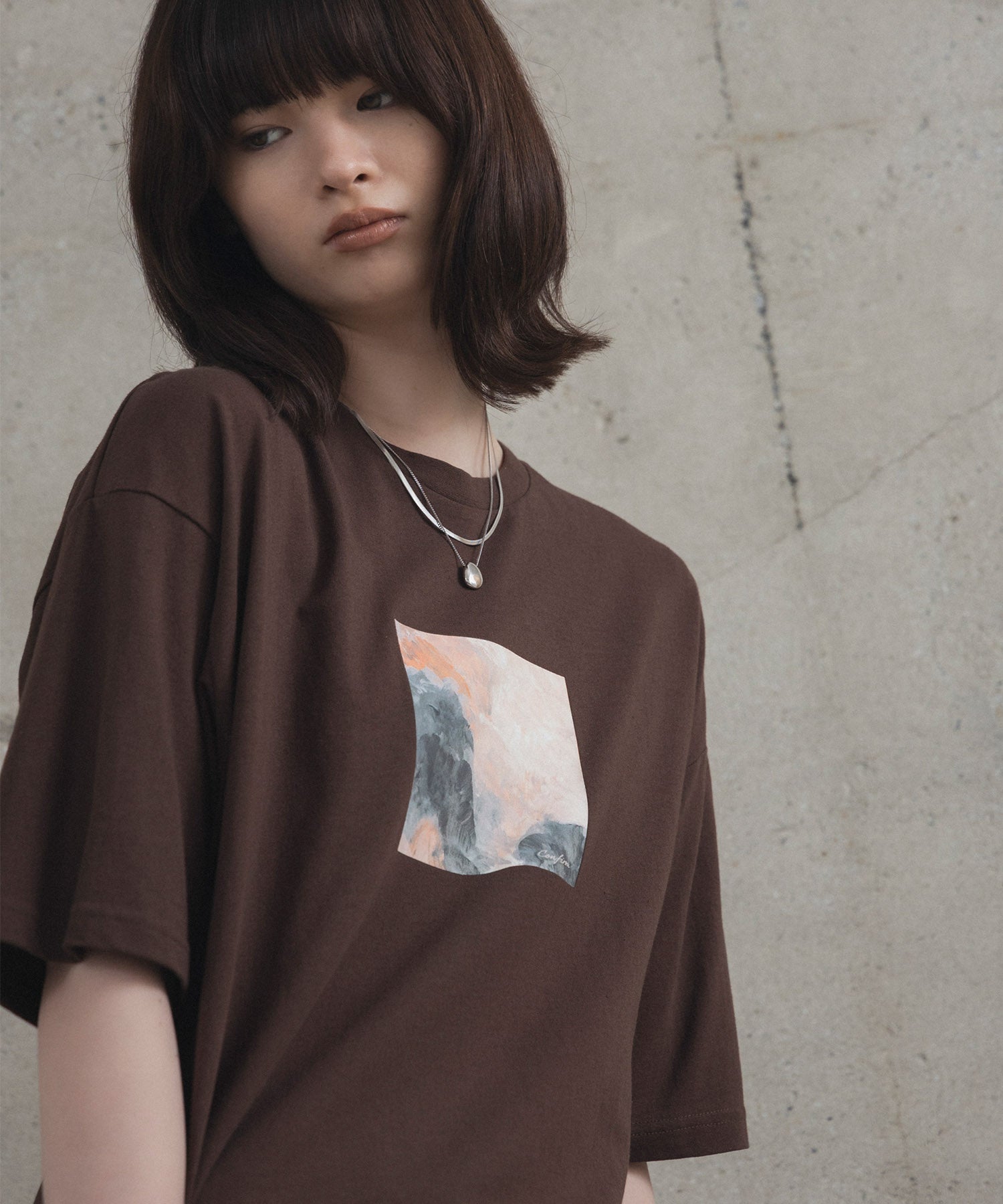 アブストラクト絵画 フロントプリント 半袖Tシャツ