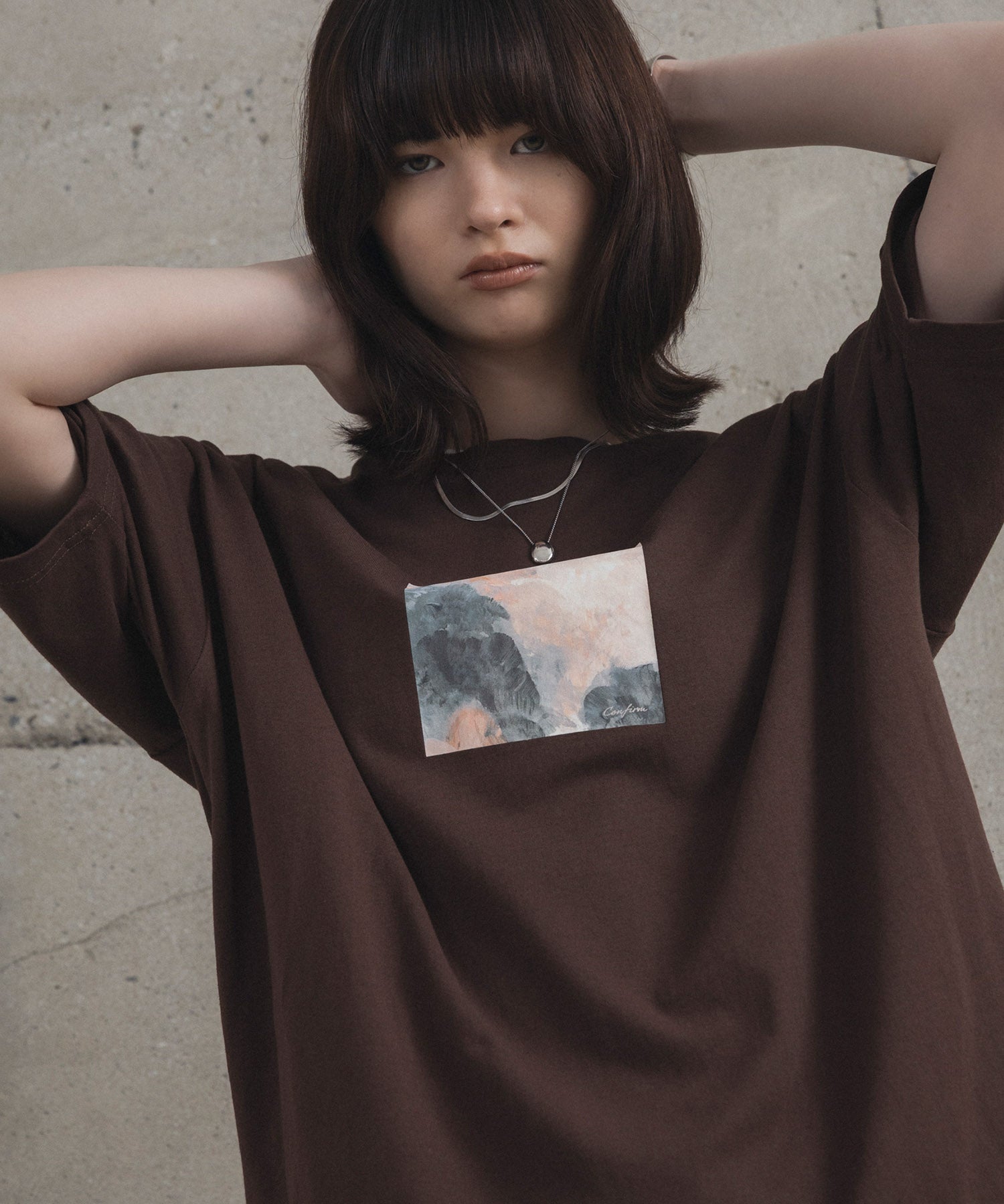アブストラクト絵画 フロントプリント 半袖Tシャツ