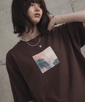 アブストラクト絵画 フロントプリント 半袖Tシャツ