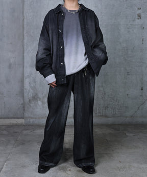 ビッグシルエット ヴィンテージライク ダブルポケット デニムブルゾン