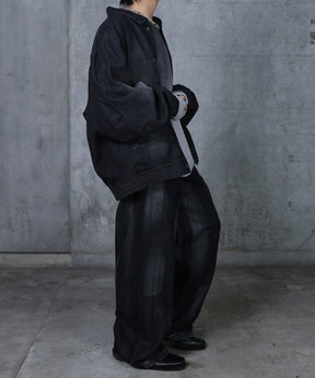 ビッグシルエット ヴィンテージライク ダブルポケット デニムブルゾン