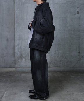 ビッグシルエット ヴィンテージライク ダブルポケット デニムブルゾン