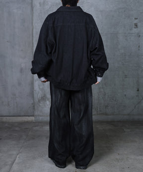 ビッグシルエット ヴィンテージライク ダブルポケット デニムブルゾン