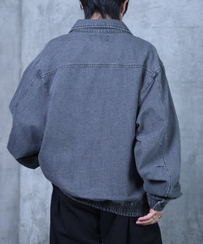 ビッグシルエット ヴィンテージライク ダブルポケット デニムブルゾン