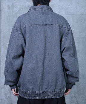 ビッグシルエット ヴィンテージライク ダブルポケット デニムブルゾン