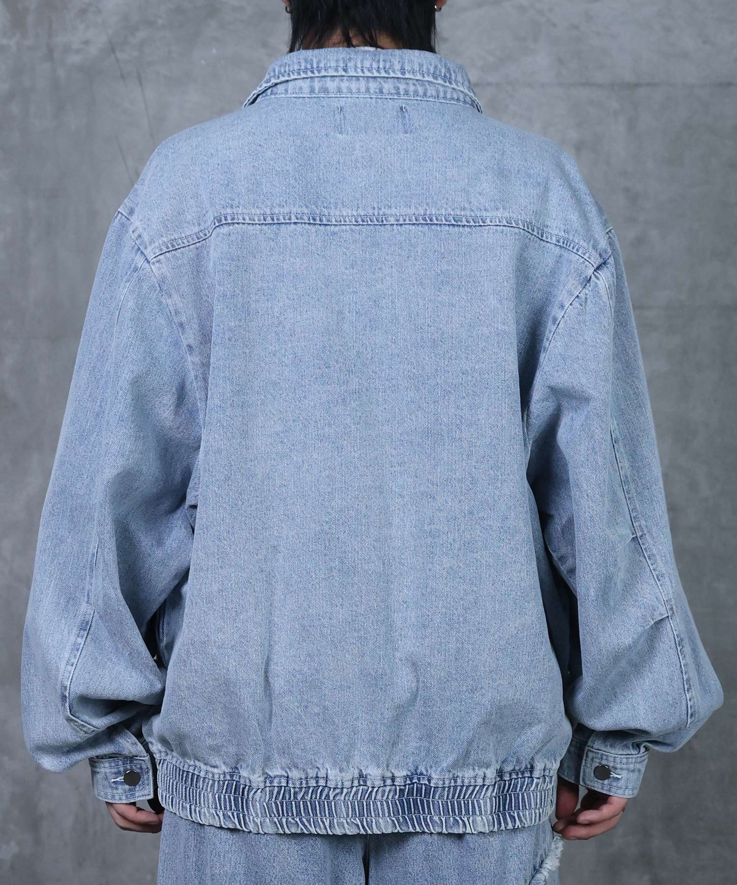 ビッグシルエット ヴィンテージライク ダブルポケット デニムブルゾン