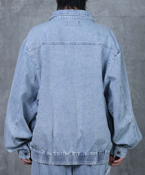 ビッグシルエット ヴィンテージライク ダブルポケット デニムブルゾン