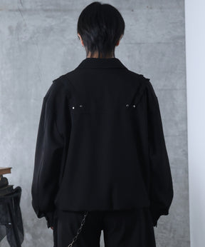 プリーツ リベット ショート ZIPブルゾン