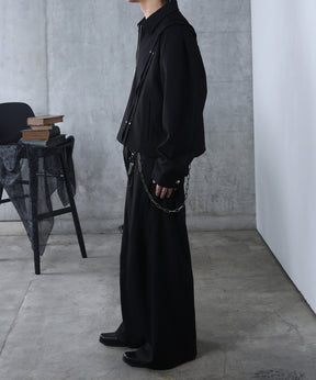 プリーツ リベット ショート ZIPブルゾン