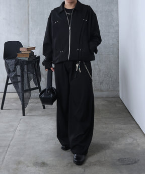 プリーツ リベット ショート ZIPブルゾン