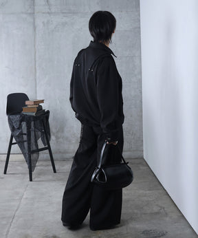 プリーツ リベット ショート ZIPブルゾン