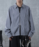 プリーツ リベット ショート ZIPブルゾン