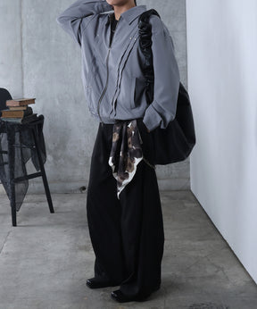 プリーツ リベット ショート ZIPブルゾン