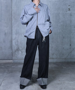 ロールアップ デニムスラックス