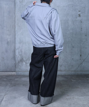 ロールアップ デニムスラックス