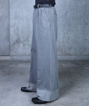 ロールアップ デニムスラックス