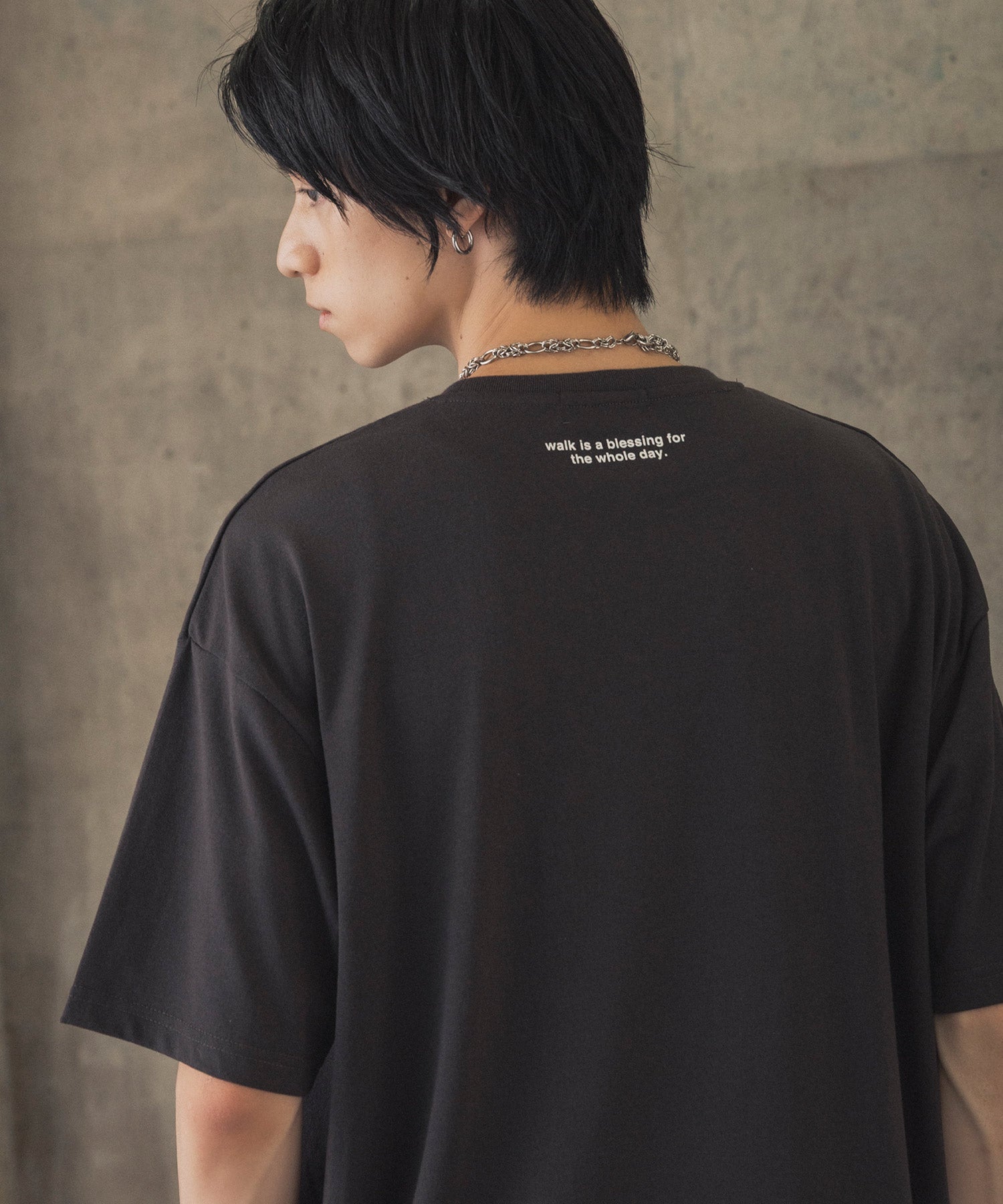 ウォーキングC ワンポイント刺繍ロゴ ビッグシルエット半袖Tシャツ